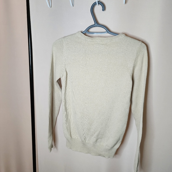 Vero Moda Cream knitted u-neck sweater XS knit cream beige color cotton - Picture 2 of 4